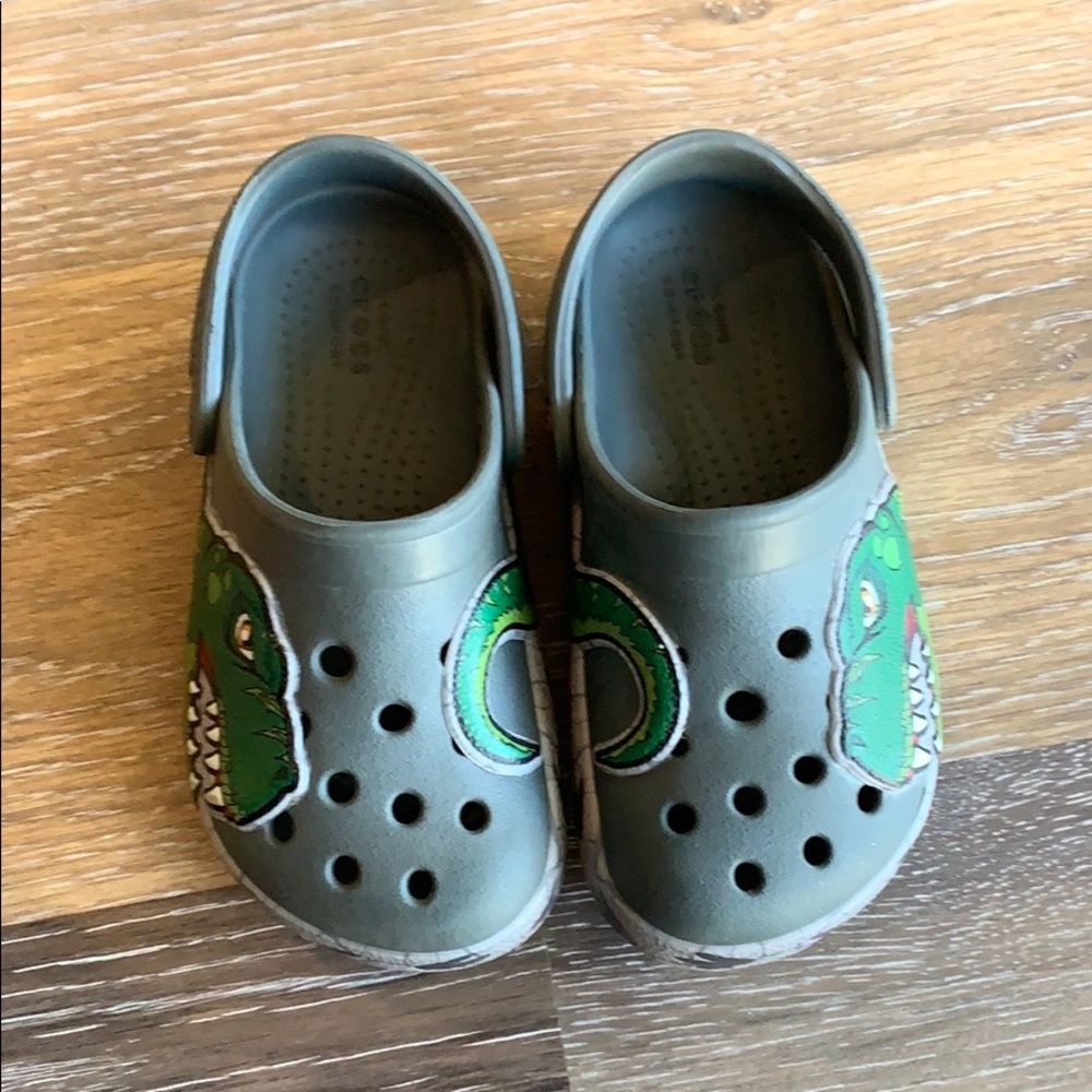 T-Rex toddler crocs